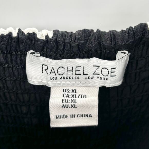 Rachel Zoe Black and Cream Floral Flutter Sleeve Tiered Maxi Dress Size XL - Picture 8 of 9